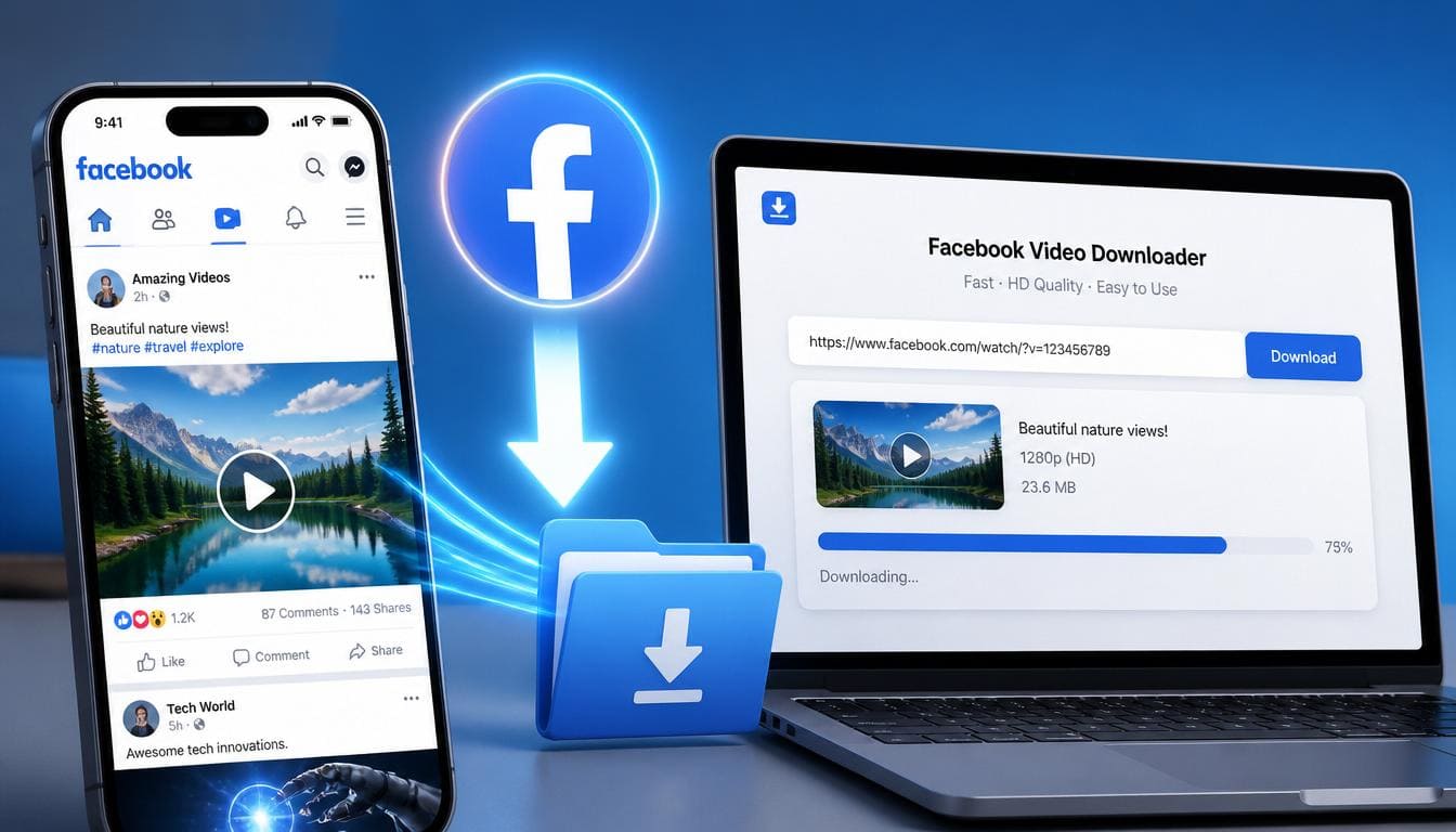 How to Download Facebook Videos Online Free in 2026 — HD Quality, No App Needed